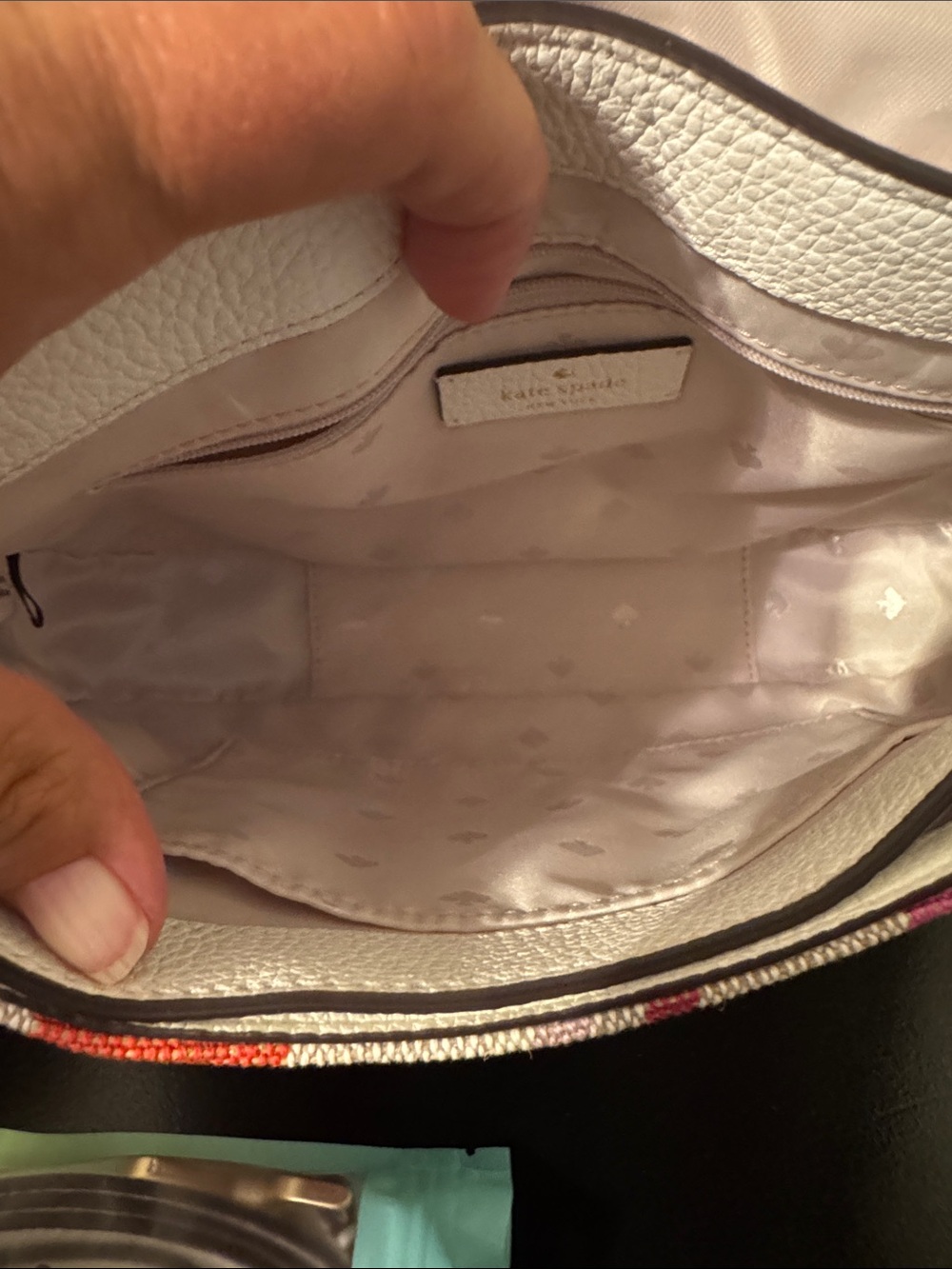 kate spade White, Pink & Red Striped Crossbody Bag NWOT - Picture 6 of 11